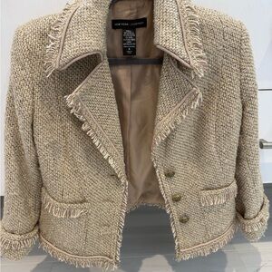 New York & Company Cream Tweed Blazer